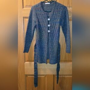 NWOT Dress Barn Blue Black Neat Colors Knit Soft Cardigan LARGE WOMEN